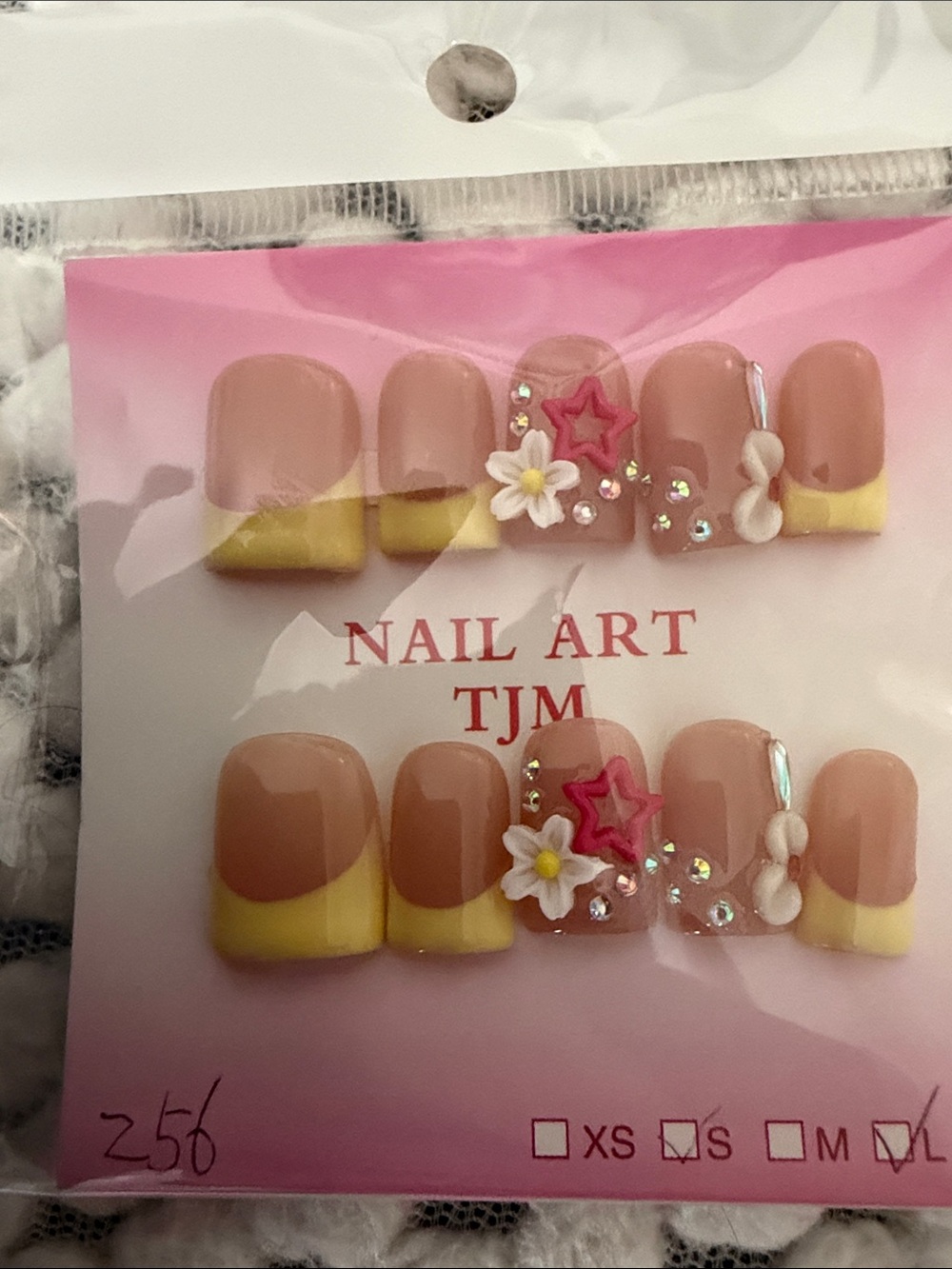 Pink & Yellow Floral Press-On Nail Set